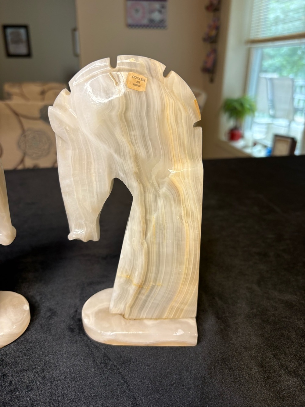 Vintage Mid- Century Pair If Hand-Carved Marble Horse Head Bookends - Picture 5 of 9